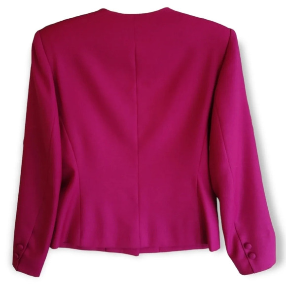 Vintage Braemar by Jeremy Scott Pure Virgin Wool Pink Single Breasted Blazer 4 - Picture 3 of 17